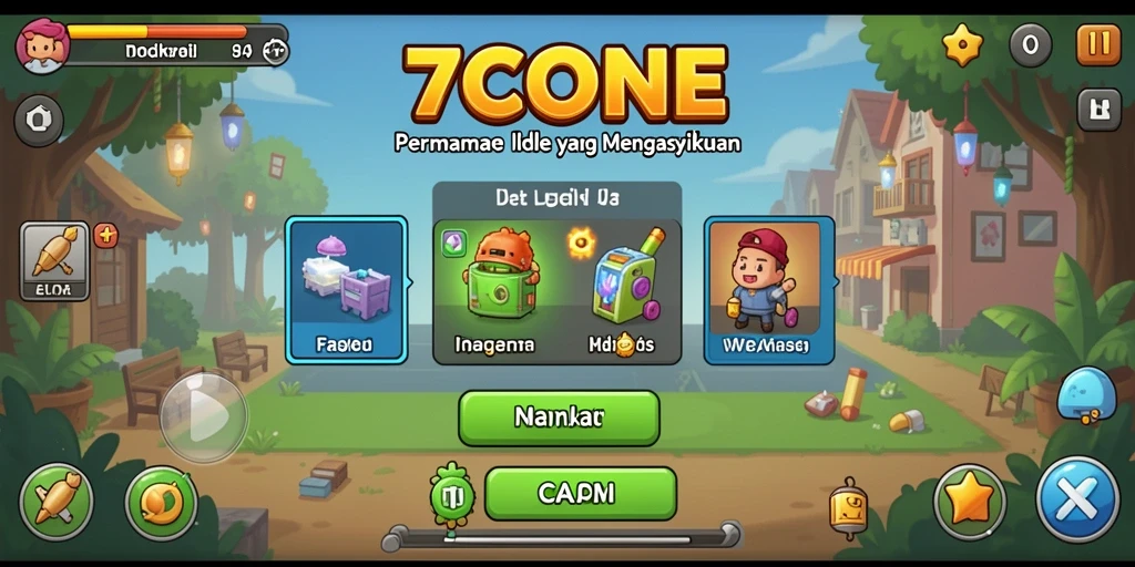 Screenshot gameplay 7CONE yang menampilkan mode Idle yang menarik.