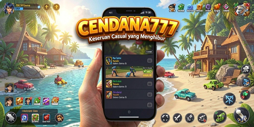 Tampilan gameplay CENDANA777 yang penuh warna dan ceria.