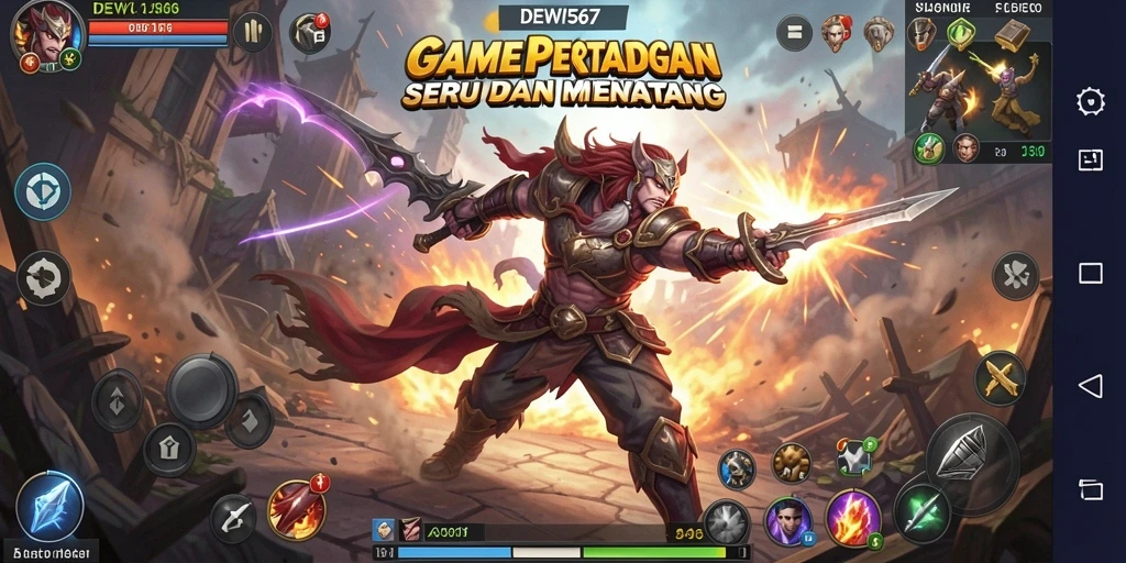 Screenshot gameplay DEWI567 yang menunjukkan pertarungan intens dan karakter yang dinamis.