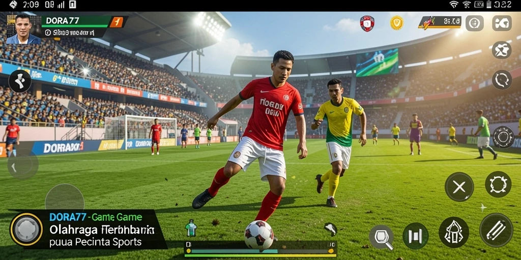 Tangkapan layar gameplay DORA77 yang menampilkan aksi olahraga seru.