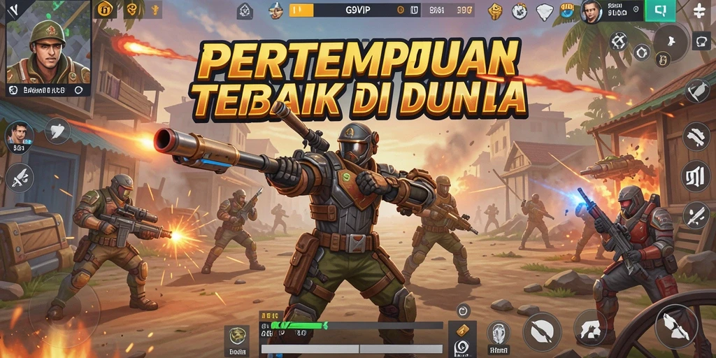 Screenshot gameplay G9VIP menampilkan aksi seru di arena Battle Royale.