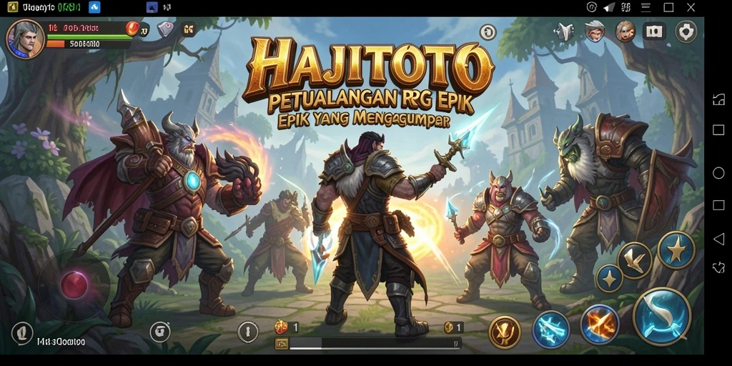 Gameplay HAJITOTO menampilkan aksi epik dan strategi pertempuran yang mendalam.