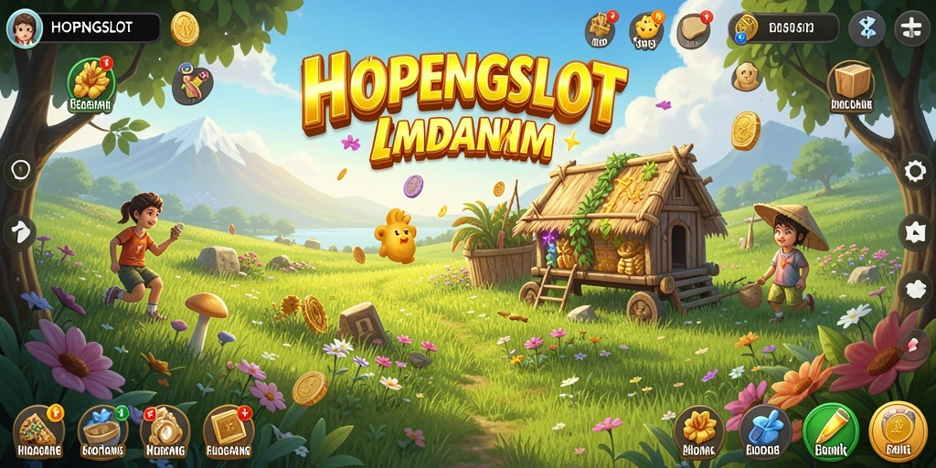 Tampilan menarik gameplay HOPENGSLOT saat berkebun.