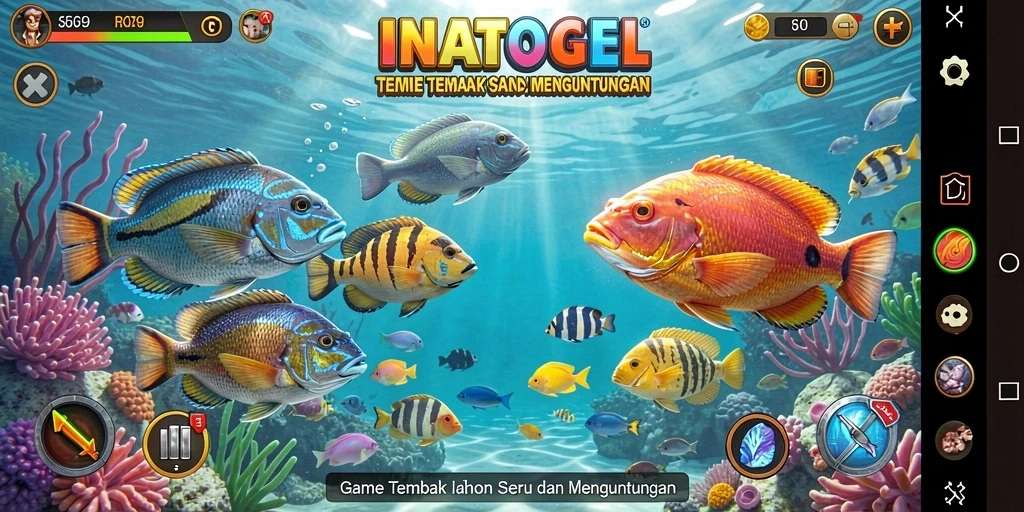 Tampilan gameplay seru dalam INATOGEL dengan aksi Tembak Ikan yang menegangkan.