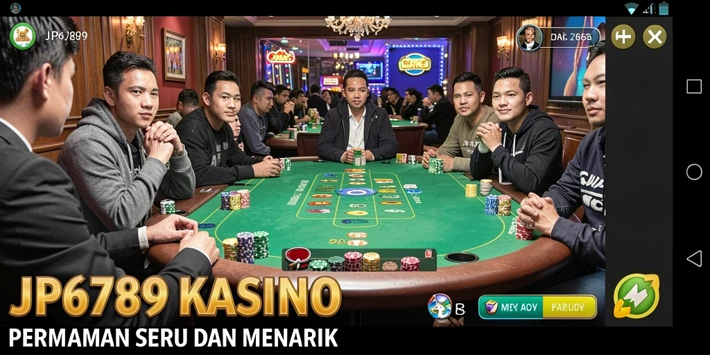 Screenshot gameplay JP6789 menampilkan suasana Kasino yang seru.