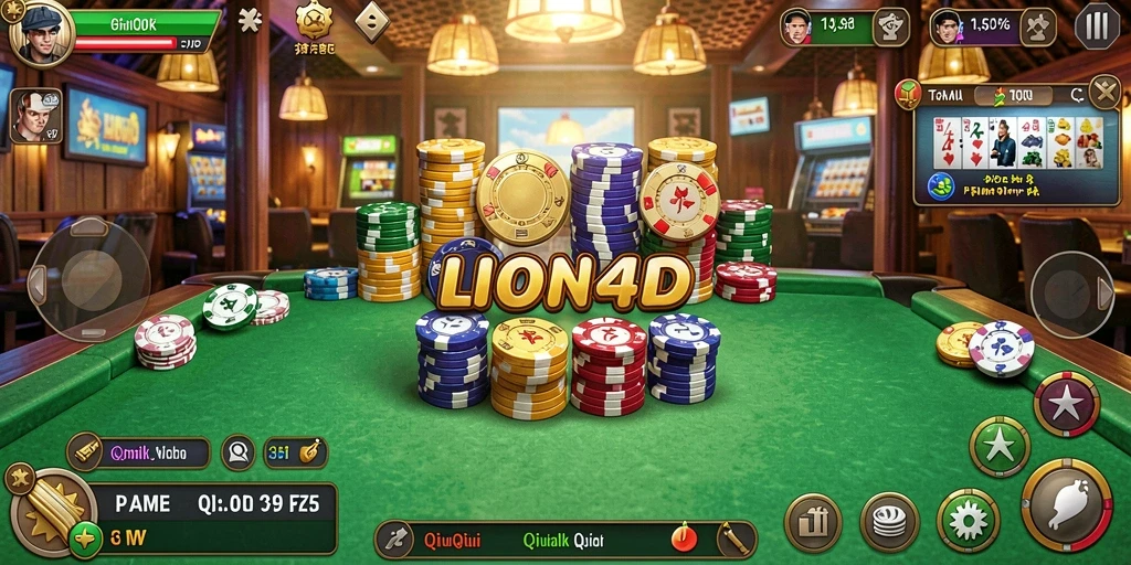 Tampilan gameplay menarik di LION4D yang penuh strategi QiuQiu.