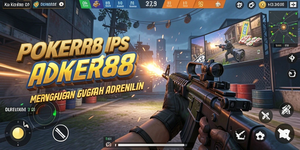 Screenshot utama POKER88 menampilkan aksi seru gameplay FPS.