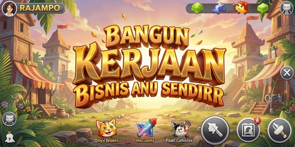 Tampilan gameplay RAJAMPO yang mendebarkan dan penuh strategi bisnis.