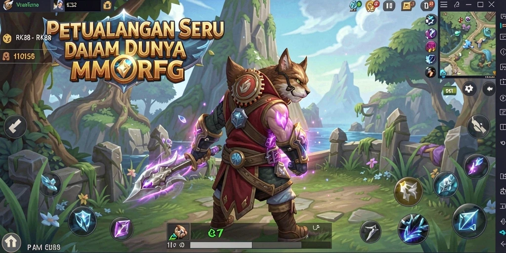 Tangkapan layar gameplay <strong>RK88</strong> menampilkan pertempuran epik di dunia MMORPG.