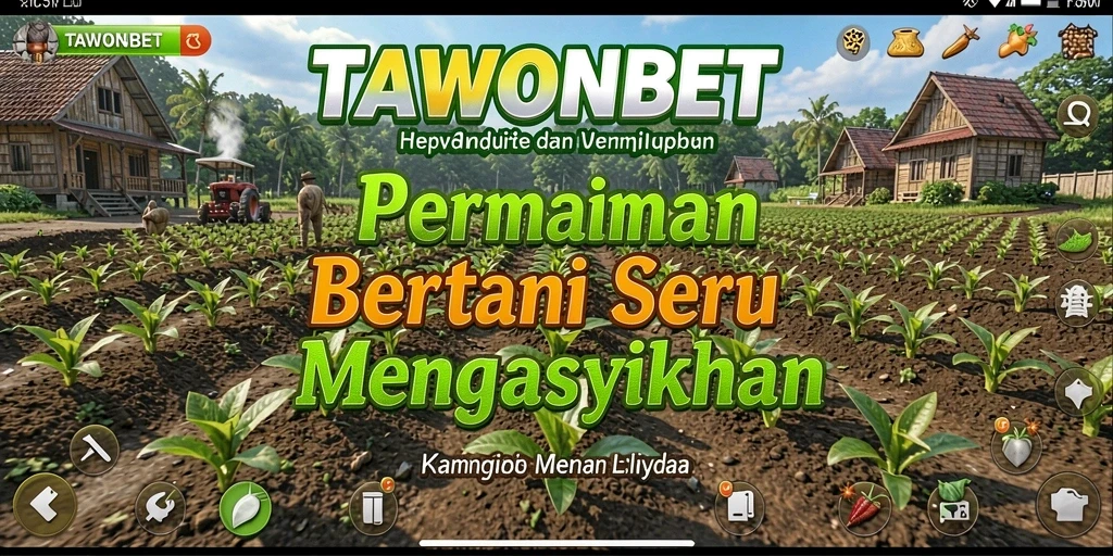 Screenshot TAWONBET dengan tampilan lahan pertanian yang hijau dan subur.